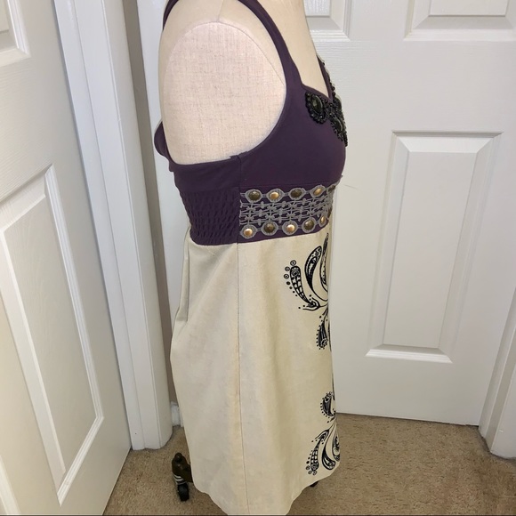 Free People Beaded Peacock Design Mini Dress - Picture 6 of 14